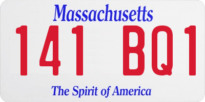 MA license plate 141BQ1