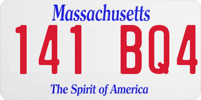 MA license plate 141BQ4