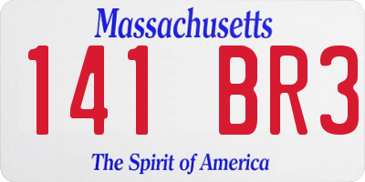 MA license plate 141BR3
