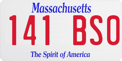 MA license plate 141BS0