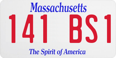 MA license plate 141BS1