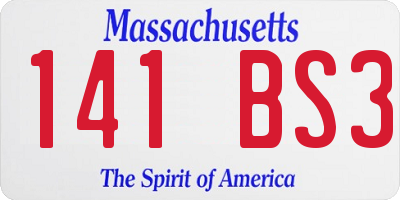 MA license plate 141BS3
