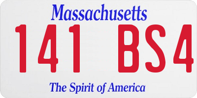 MA license plate 141BS4