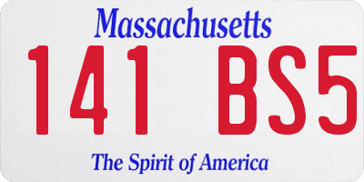 MA license plate 141BS5