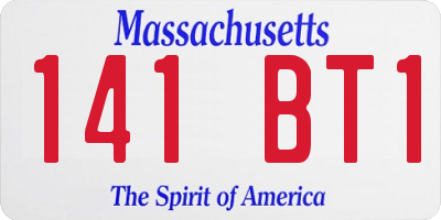 MA license plate 141BT1