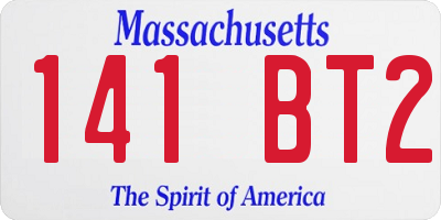 MA license plate 141BT2