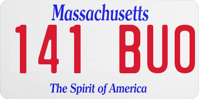 MA license plate 141BU0