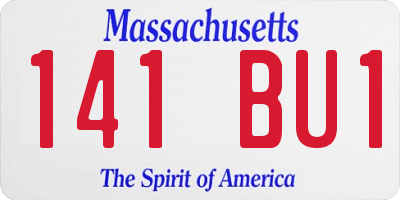 MA license plate 141BU1