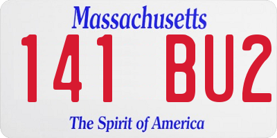 MA license plate 141BU2