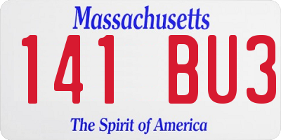 MA license plate 141BU3