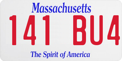 MA license plate 141BU4