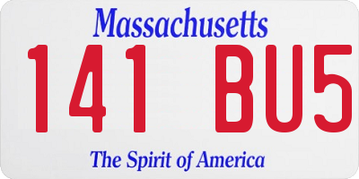 MA license plate 141BU5