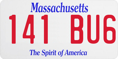 MA license plate 141BU6