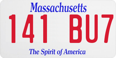 MA license plate 141BU7