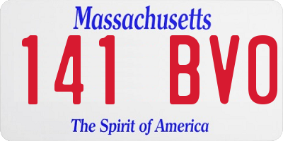 MA license plate 141BV0