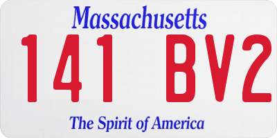 MA license plate 141BV2