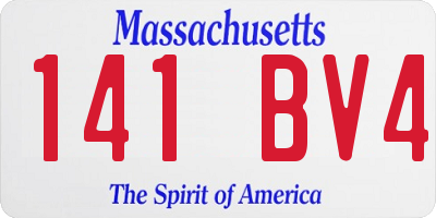 MA license plate 141BV4