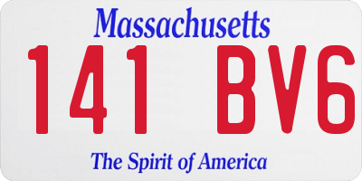 MA license plate 141BV6