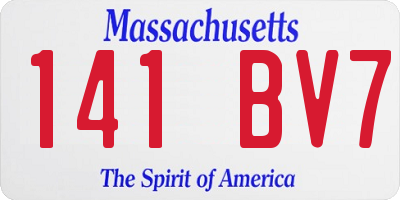 MA license plate 141BV7