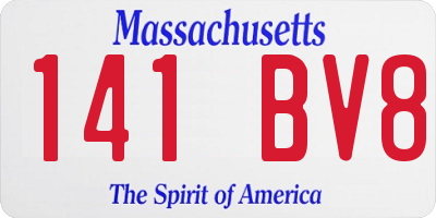 MA license plate 141BV8