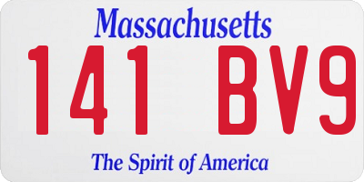 MA license plate 141BV9
