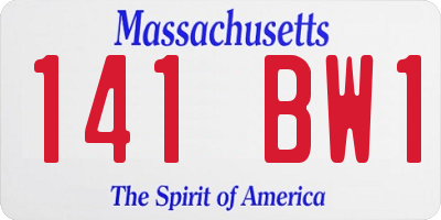 MA license plate 141BW1