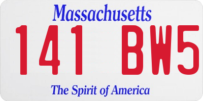 MA license plate 141BW5