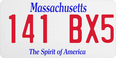 MA license plate 141BX5