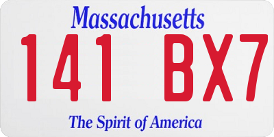 MA license plate 141BX7