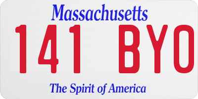 MA license plate 141BY0