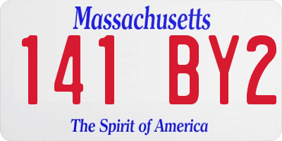 MA license plate 141BY2