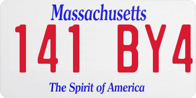 MA license plate 141BY4