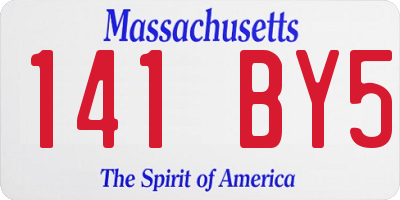 MA license plate 141BY5