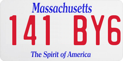 MA license plate 141BY6