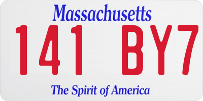 MA license plate 141BY7