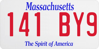 MA license plate 141BY9