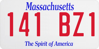 MA license plate 141BZ1