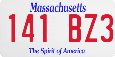 MA license plate 141BZ3