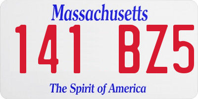 MA license plate 141BZ5