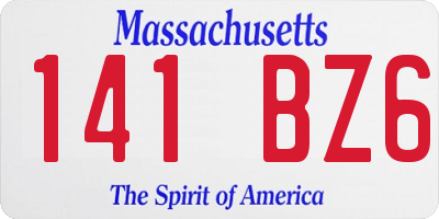 MA license plate 141BZ6