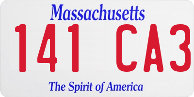 MA license plate 141CA3