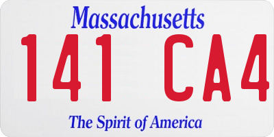 MA license plate 141CA4