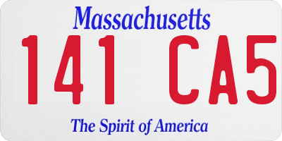 MA license plate 141CA5