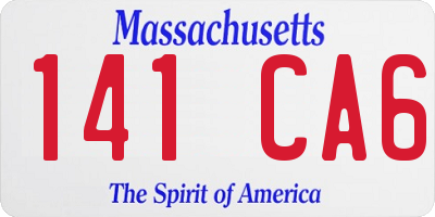 MA license plate 141CA6