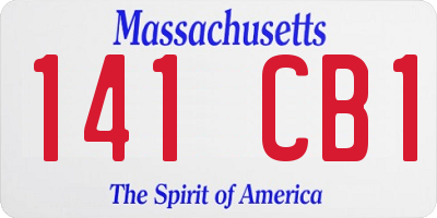 MA license plate 141CB1