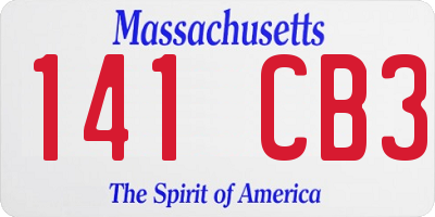 MA license plate 141CB3