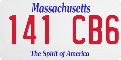 MA license plate 141CB6