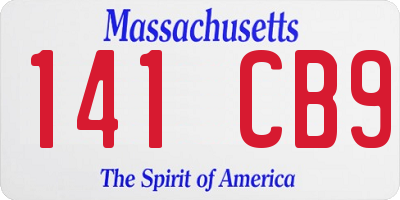 MA license plate 141CB9