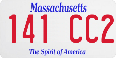 MA license plate 141CC2