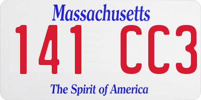 MA license plate 141CC3